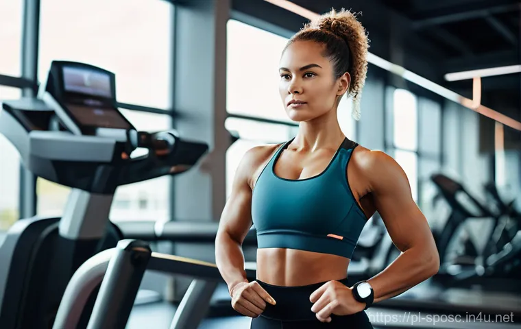 체력훈련 이론 - A focused and fit young woman in her late 20s, with a healthy complexion and radiant energy. She is ...