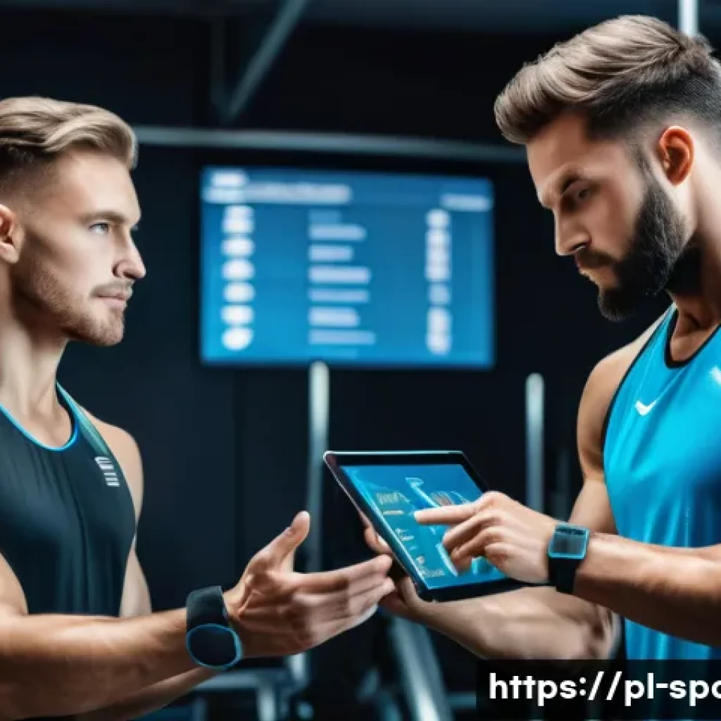 스포츠 과학 교육 - A professional sports training scene featuring a diverse male athlete undergoing individualized trai...